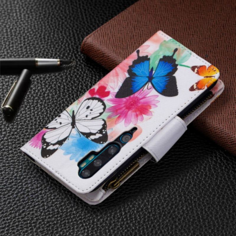 Flip Cover Xiaomi Mi Note 10 / 10 Pro Sommerfugle Lynlåslomme