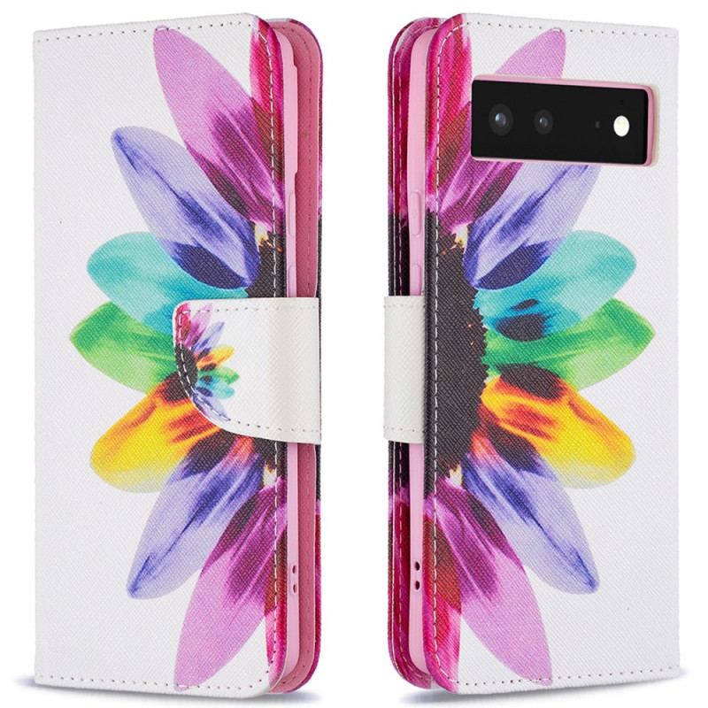 Cover Google Pixel 6 Flip Cover Akvarel Blomst