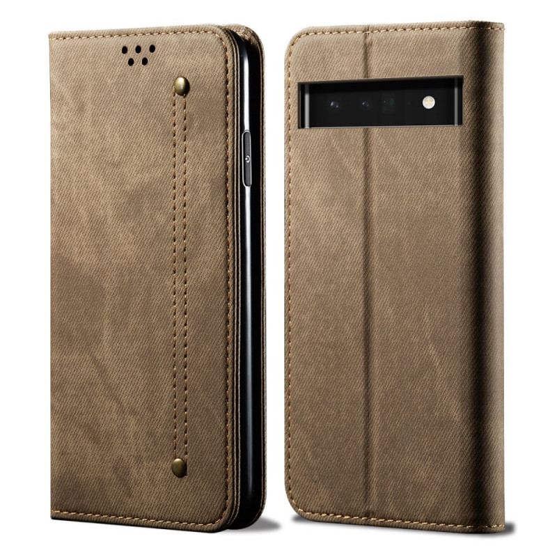 Cover Google Pixel 6 Flip Cover Denim Stof