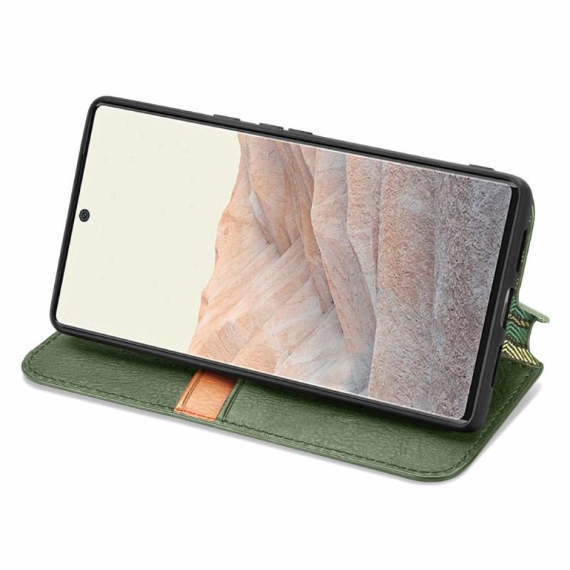 Cover Google Pixel 6 Flip Cover Diamanttekstur I Lædereffekt