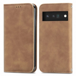 Cover Google Pixel 6 Flip Cover Vintage Skin-touch Design