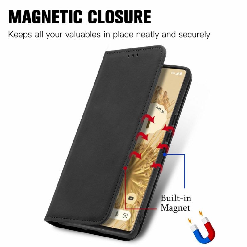 Cover Google Pixel 6 Flip Cover Vintage Skin-touch Design