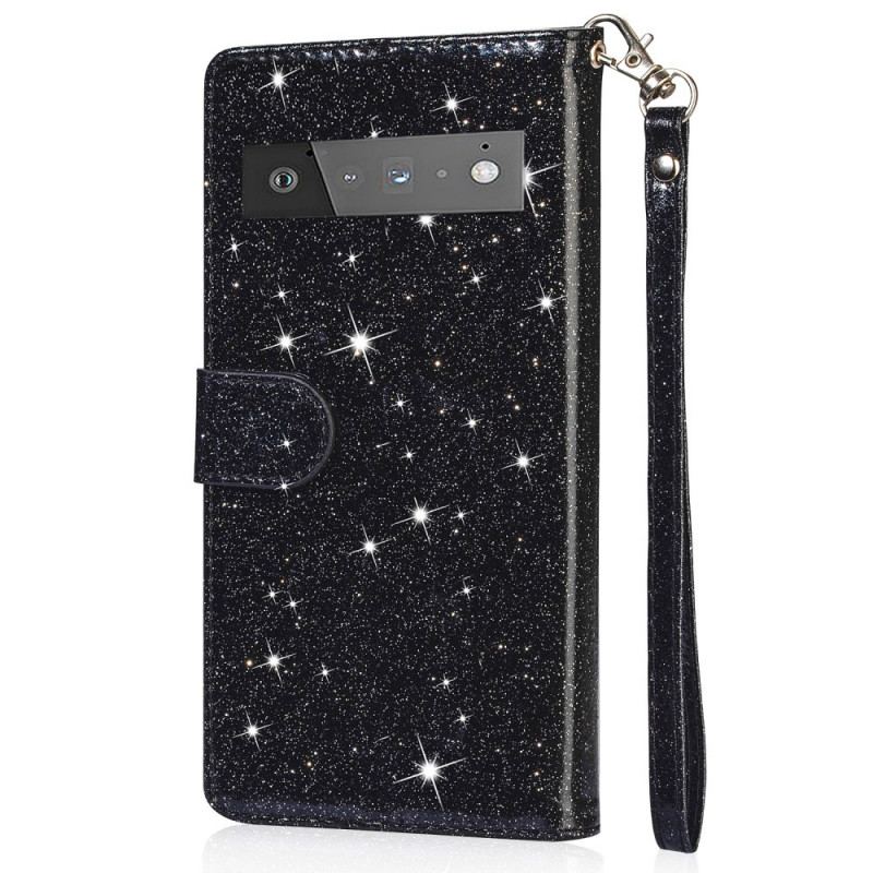 Flip Cover Google Pixel 6 Glitter Møntpung