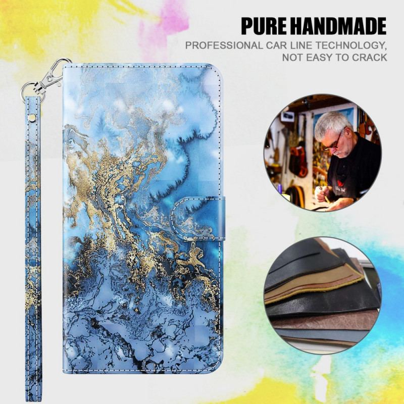 Flip Cover Google Pixel 6 Light Spot Marble Design Med Nøglebånd