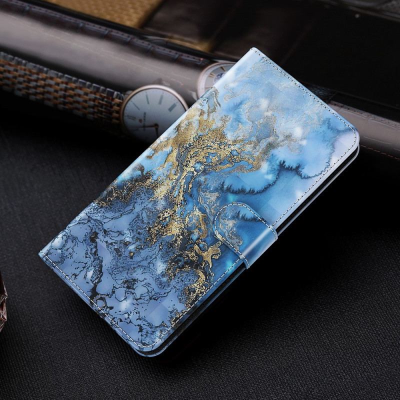 Flip Cover Google Pixel 6 Light Spot Marble Design Med Nøglebånd