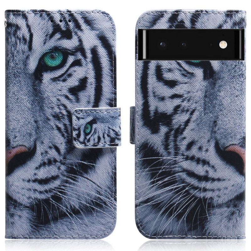 Flip Cover Google Pixel 6 Tiger Ansigt