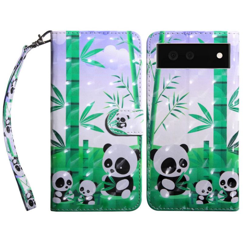 Læder Cover Google Pixel 6 Panda Familie