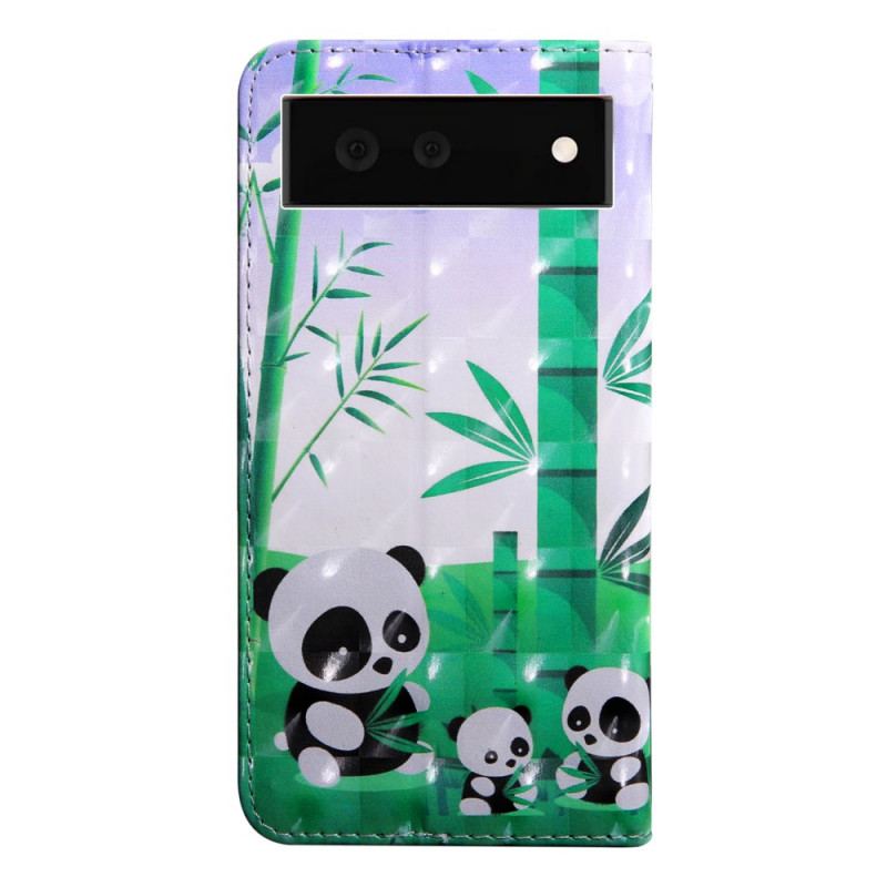 Læder Cover Google Pixel 6 Panda Familie