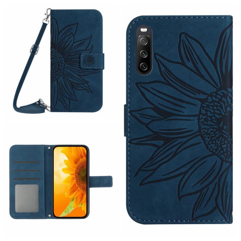 Flip Cover Sony Xperia 10 Vi Solsikke Skulderrem