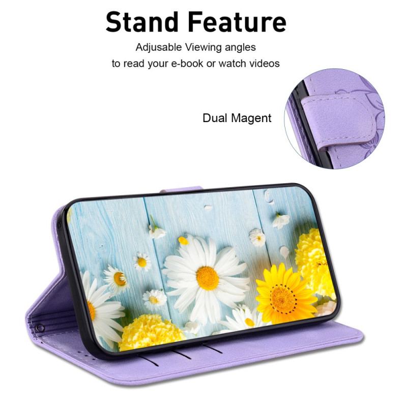 Flip Cover Til Sony Xperia 10 Vi Blomstermønster Med Rem