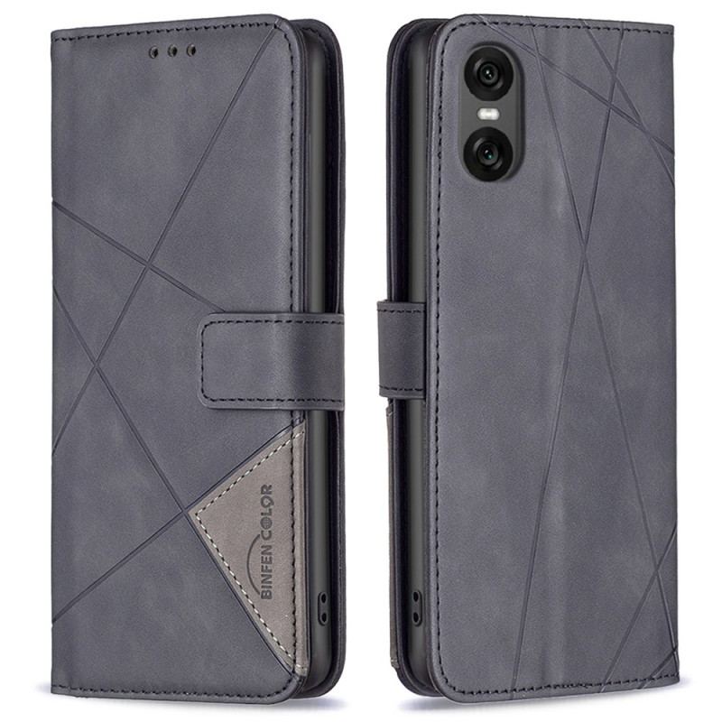 Læder Cover Sony Xperia 10 Vi Telefon Etui Binfen Farve Geometrisk Mønster