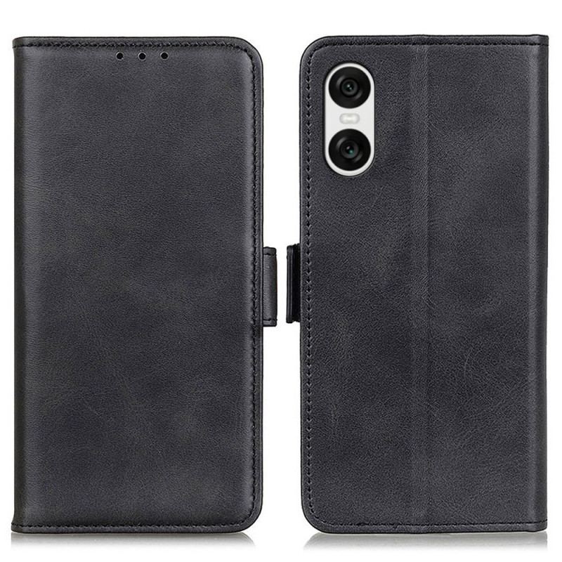 Læder Cover Sony Xperia 10 Vi Telefon Etui Dobbeltlås