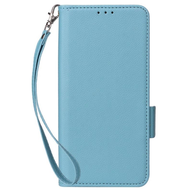 Læder Cover Sony Xperia 10 Vi Telefon Etui Litchi Texture Dobbeltspænde Og Rem