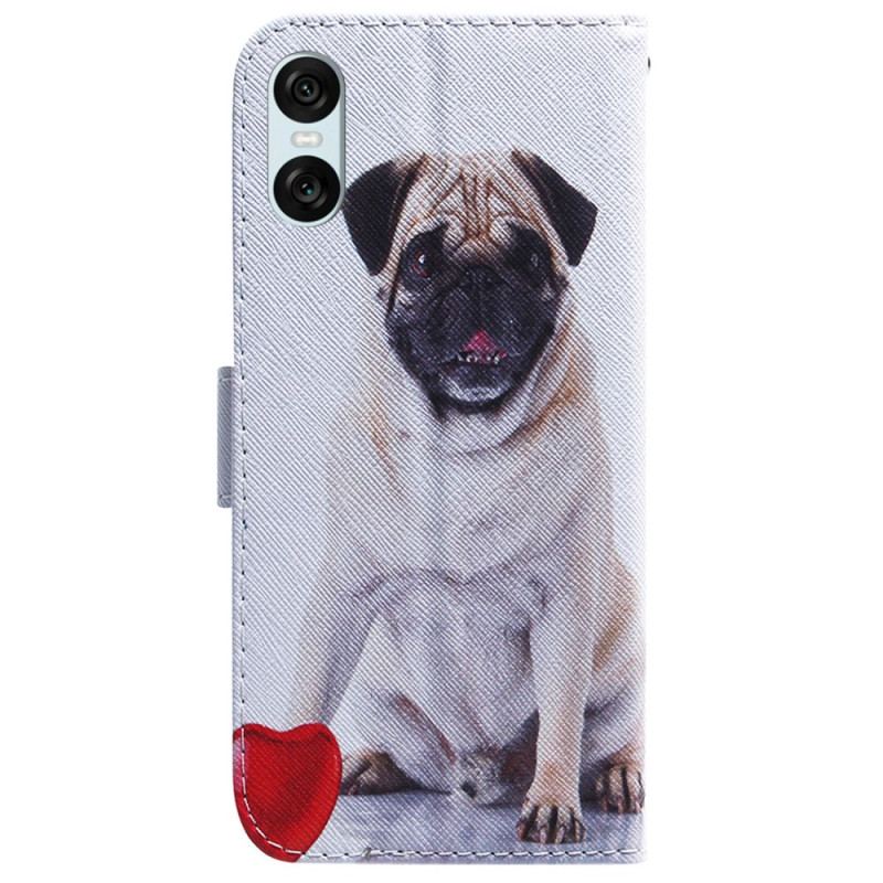 Læder Cover Sony Xperia 10 Vi Telefon Etui Mops Hund