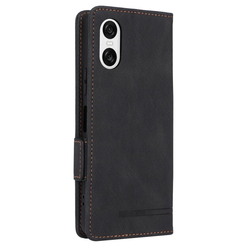 Læder Cover Sony Xperia 10 Vi Telefon Etui Retro Stil Ruskindseffekt