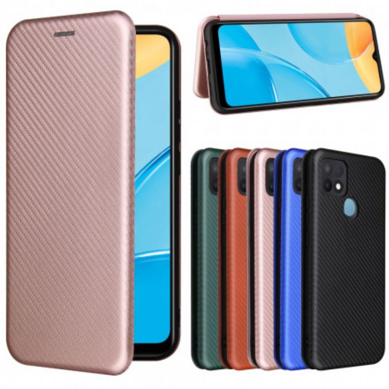 Cover Oppo A15 Flip Cover Farvet Carbon Silikone