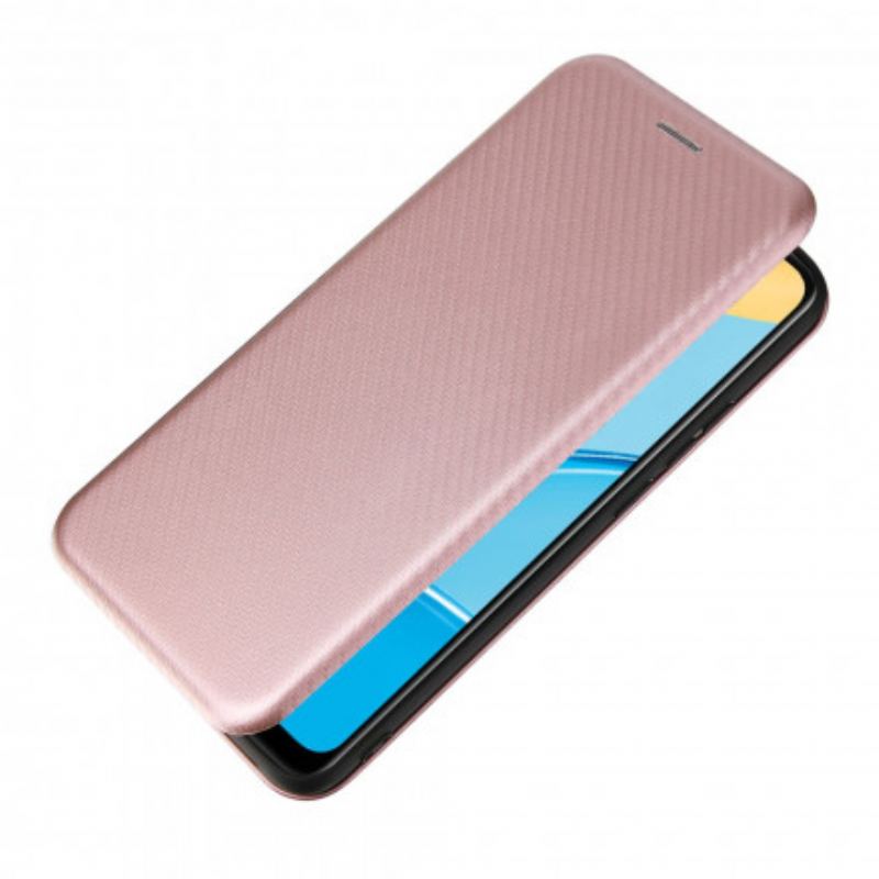 Cover Oppo A15 Flip Cover Farvet Carbon Silikone