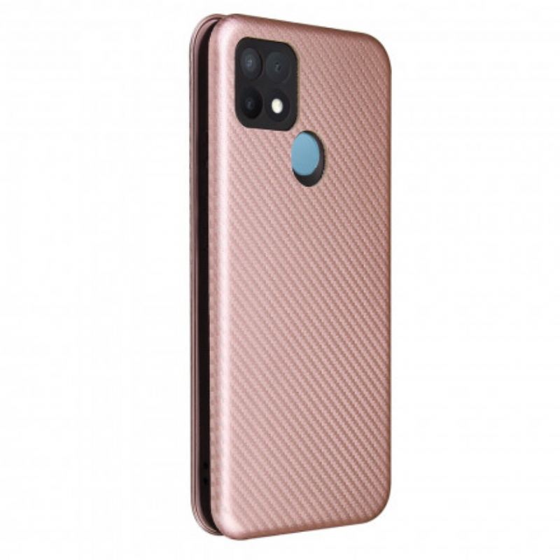 Cover Oppo A15 Flip Cover Farvet Carbon Silikone