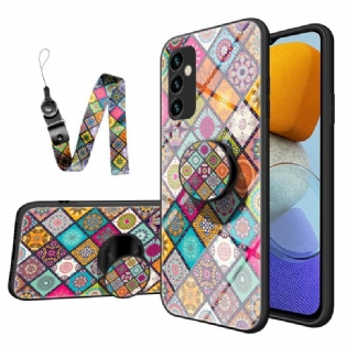 Cover Samsung Galaxy M23 5G Patchwork Magnetisk Holder