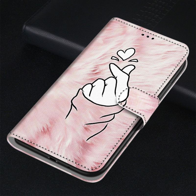 Flip Cover Samsung Galaxy M23 5G Finger Hjerte