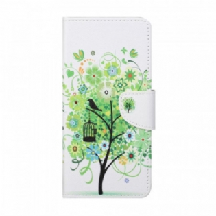 Flip Cover Samsung Galaxy M23 5G Træ Med Grønne Blade