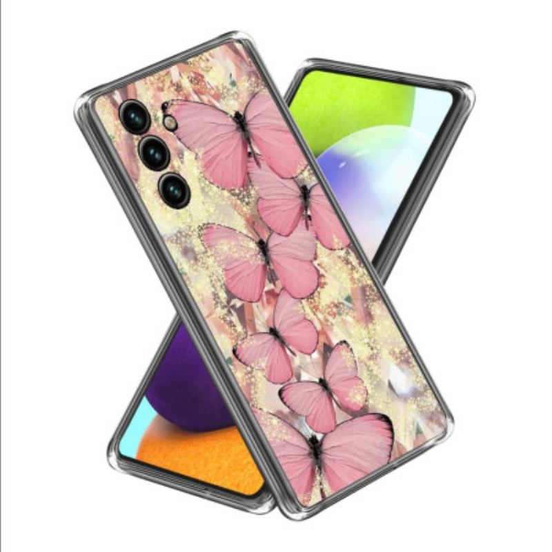 Cover Samsung Galaxy A15 Lyserøde Sommerfugle