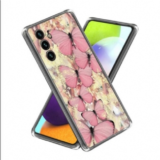 Cover Samsung Galaxy A15 Lyserøde Sommerfugle