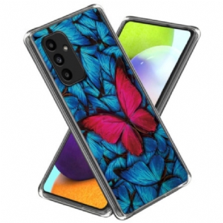 Cover Samsung Galaxy A15 Rød Sommerfugl