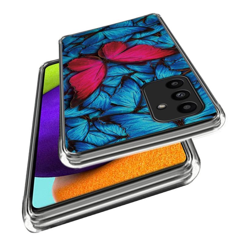 Cover Samsung Galaxy A15 Rød Sommerfugl