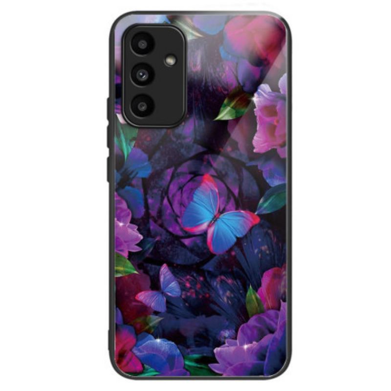 Cover Samsung Galaxy A15 Telefon Etui Farverige Sommerfugle I Hærdet Glas