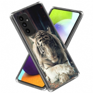 Cover Samsung Galaxy A15 Telefon Etui Hvid Tiger