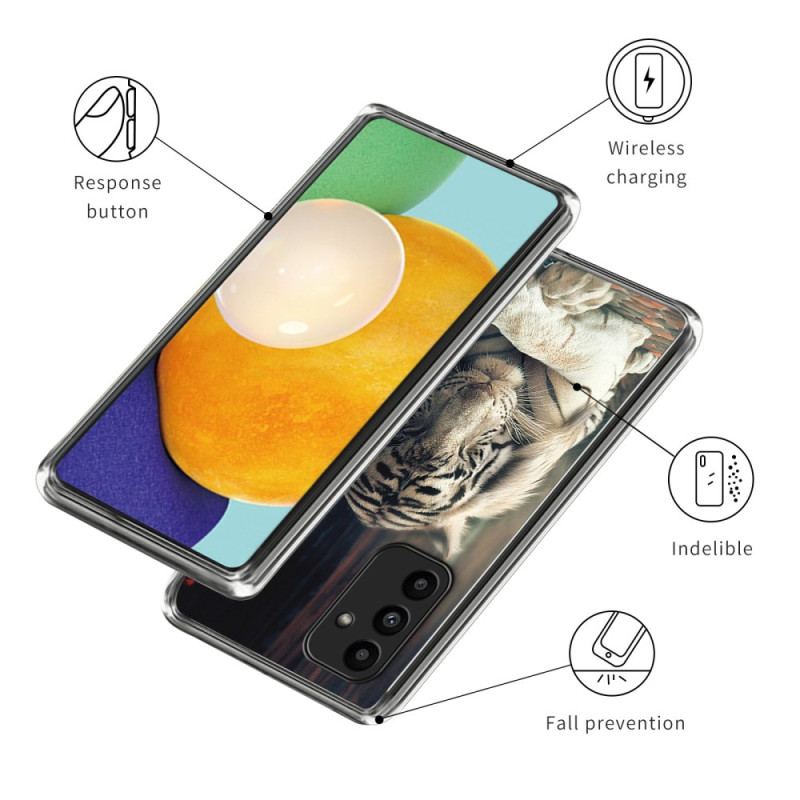 Cover Samsung Galaxy A15 Telefon Etui Hvid Tiger