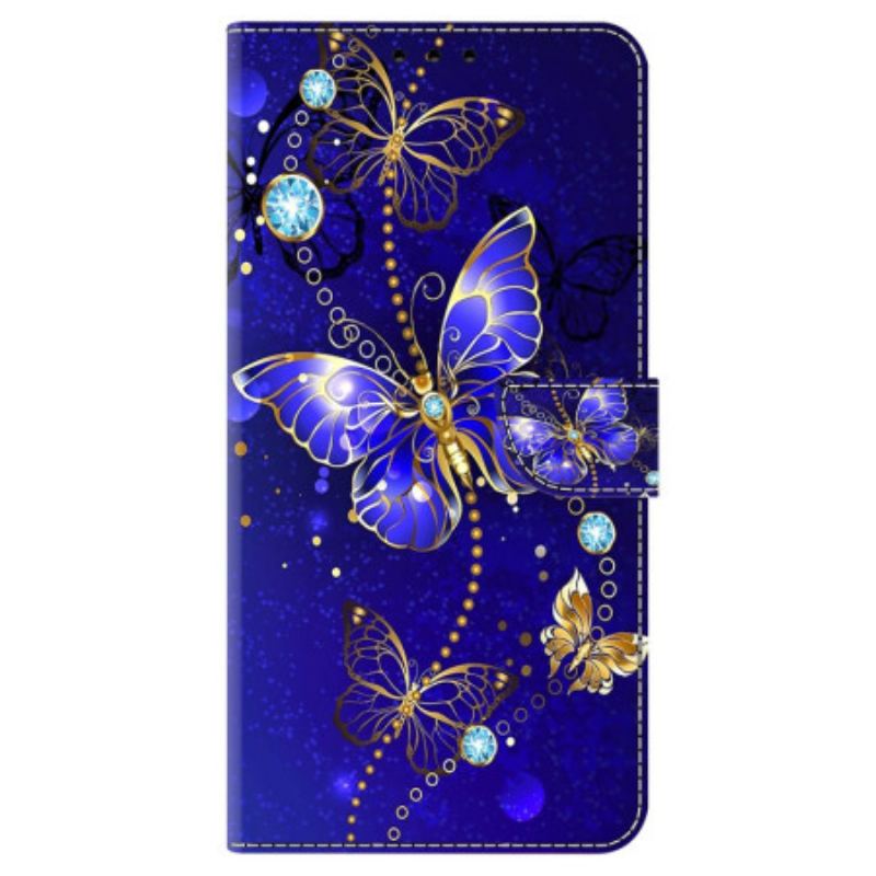 Flip Cover Samsung Galaxy A15 Diamantsommerfugl