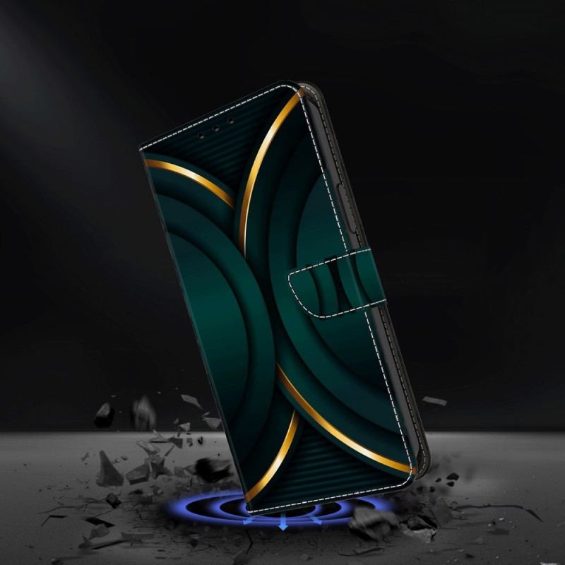 Læder Cover Samsung Galaxy A15 Telefon Etui Gyldent Omrids