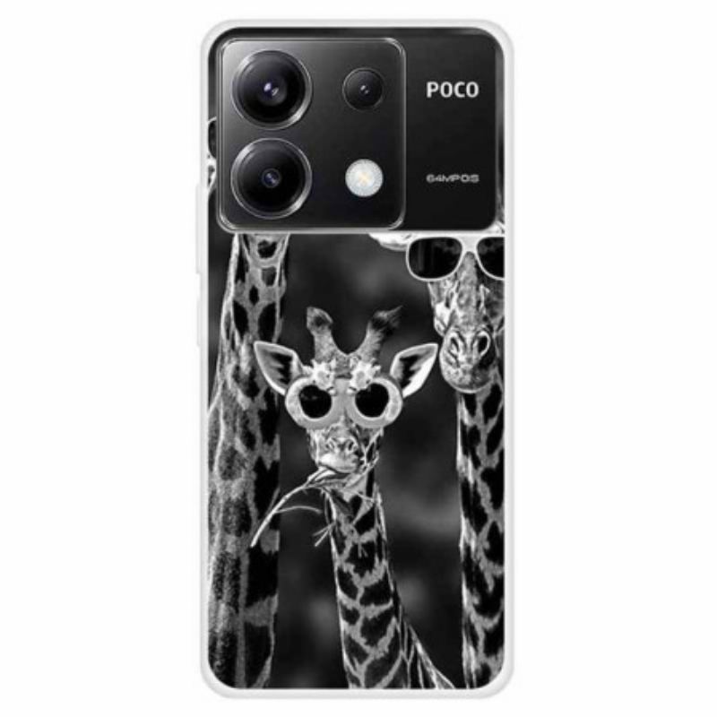 Cover Poco X6 5g Telefon Etui Giraffer Med Solbriller