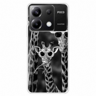 Cover Poco X6 5g Telefon Etui Giraffer Med Solbriller