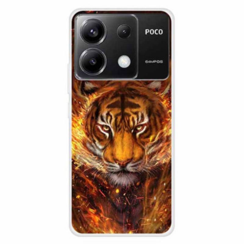 Cover Til Poco X6 5g Tiger I Flamme