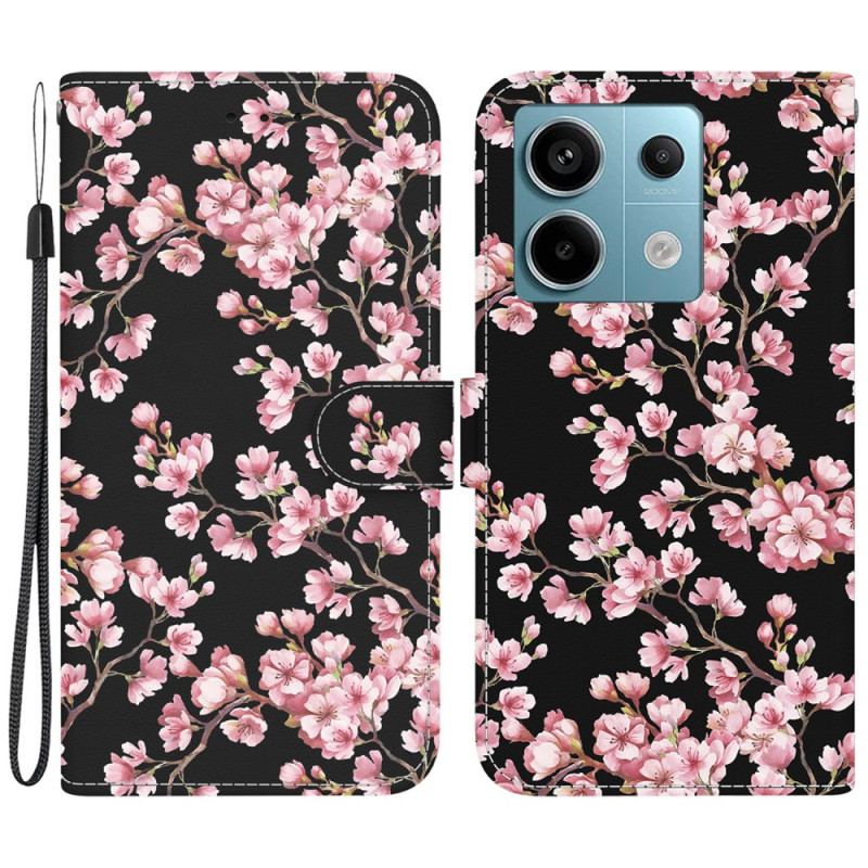 Flip Cover Poco X6 5g Blommeblomst Med Rem