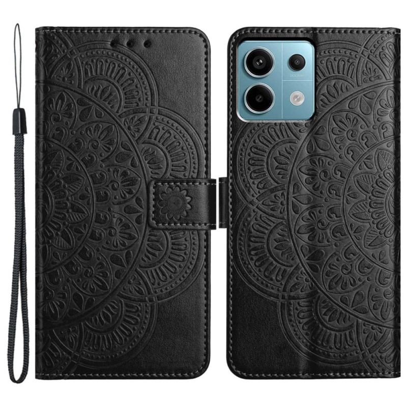 Flip Cover Poco X6 5g Mandala Trykt Rem