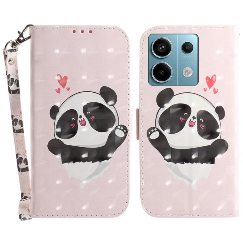 Flip Cover Poco X6 5g Panda Love Med Rem