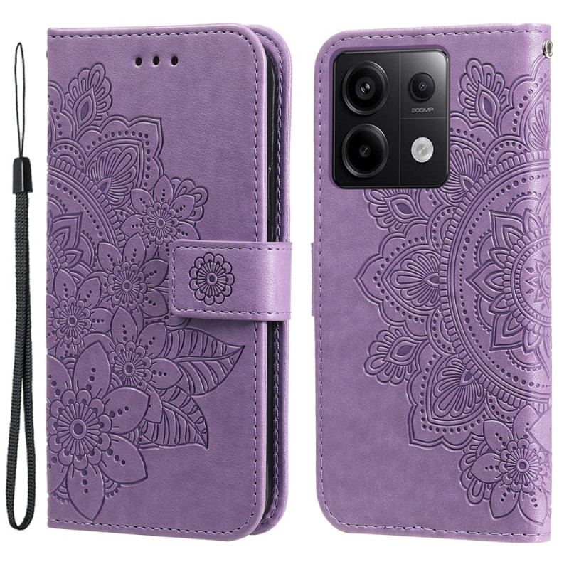 Læder Cover Poco X6 5g Telefon Etui Mandala Med Snor