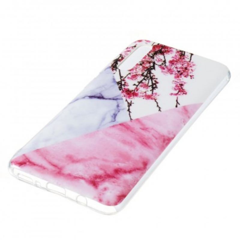 Cover Samsung Galaxy A70 Marmoreret Blommeblomst