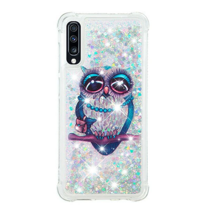 Cover Samsung Galaxy A70 Miss Owl Pailletter