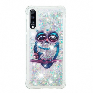 Cover Samsung Galaxy A70 Miss Owl Pailletter