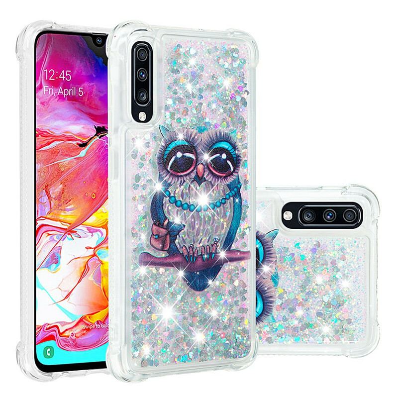 Cover Samsung Galaxy A70 Miss Owl Pailletter