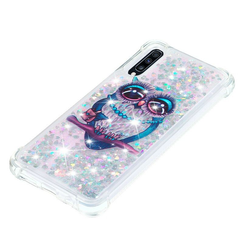 Cover Samsung Galaxy A70 Miss Owl Pailletter