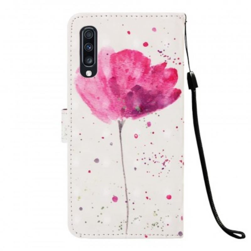 Flip Cover Samsung Galaxy A70 Akvarel Valmue