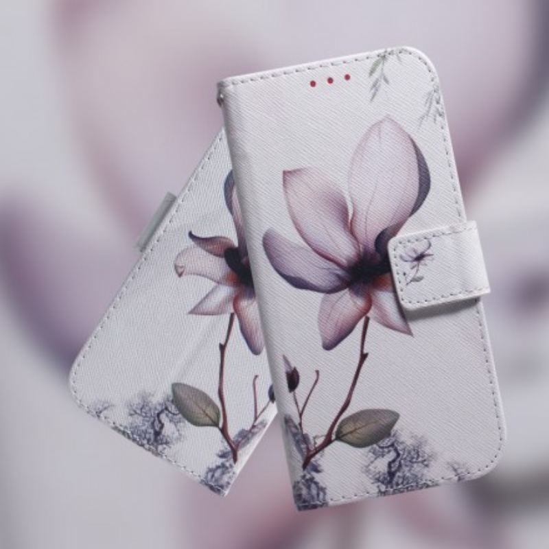 Flip Cover Samsung Galaxy A70 Blomst Støvet Pink