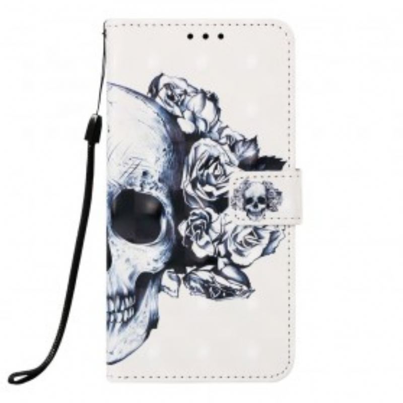 Flip Cover Samsung Galaxy A70 Blomstrende Kranie