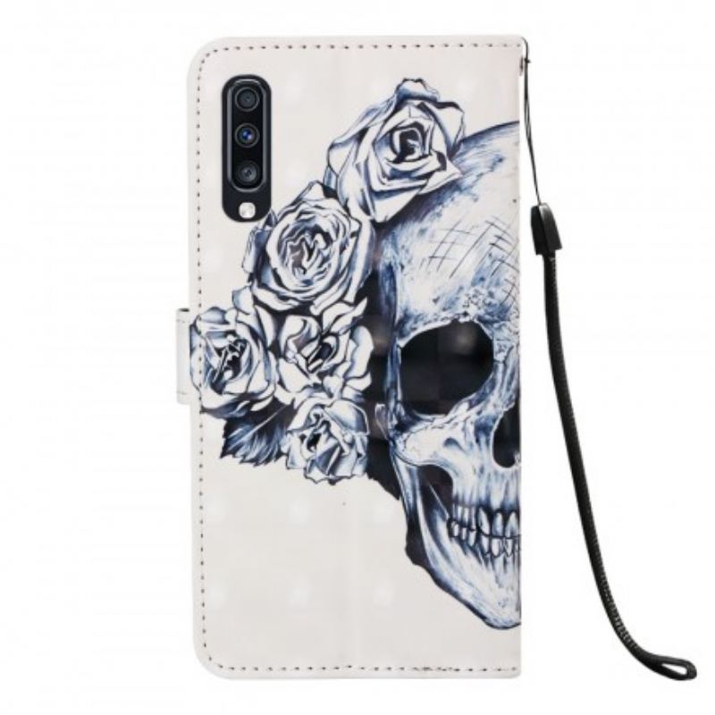 Flip Cover Samsung Galaxy A70 Blomstrende Kranie